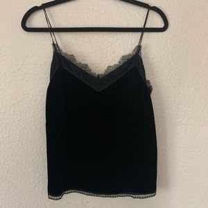 ALLSAINTS NOA LACE + VELVET CAMISOLE